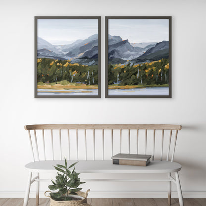 ’Estes Park’ Diptych Art Print || Set of 2 - abstract - Artwork - Colorado