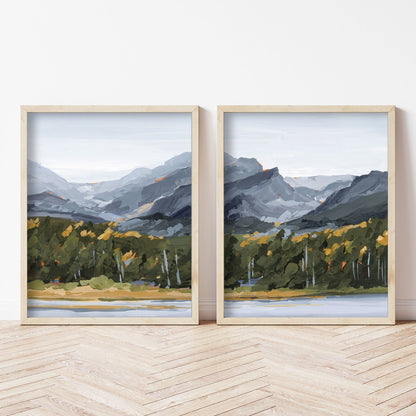 ’Estes Park’ Diptych Art Print || Set of 2 - abstract - Artwork - Colorado