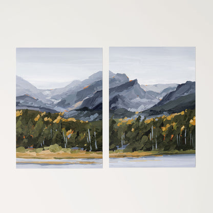 ’Estes Park’ Diptych Art Print || Set of 2 - Rolled Canvas / 8x10 in / No Frame - abstract - Artwork - Colorado