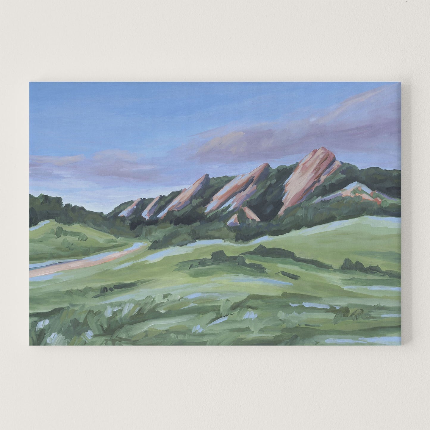 ’Evening at the Flatirons’ Art Print - Stretched Canvas / 8x10 in / No Frame - Boulder Landscape - Artwork - Colorado