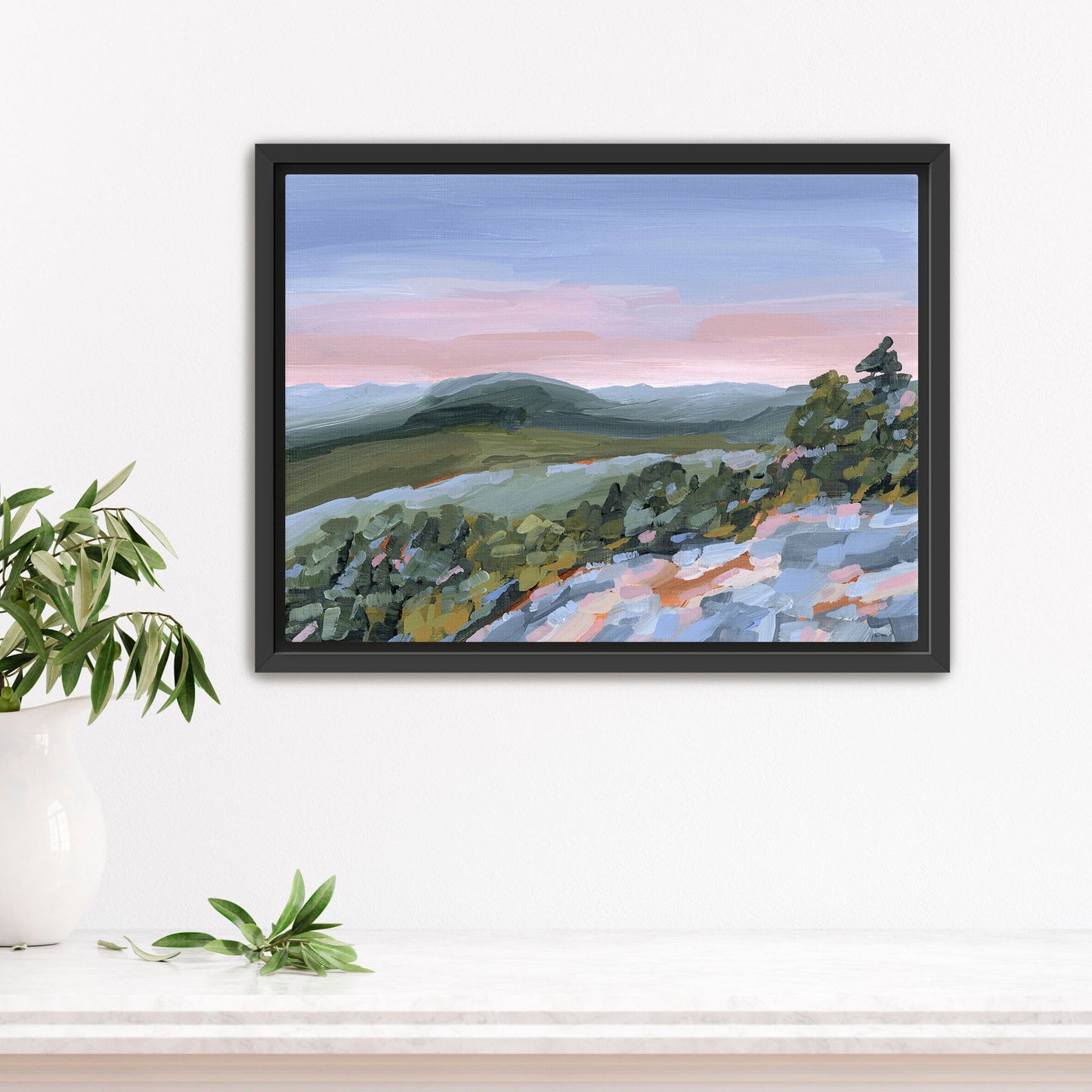 ’Fading Shadows’ Art Print - Stretched Canvas / 8x10 in / Black Frame - Blue Ridge Mountains Wall - ’Nightfall’