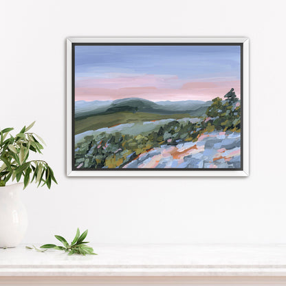 ’Fading Shadows’ Art Print - Stretched Canvas / 8x10 in / White Frame - Blue Ridge Mountains Wall - ’Nightfall’