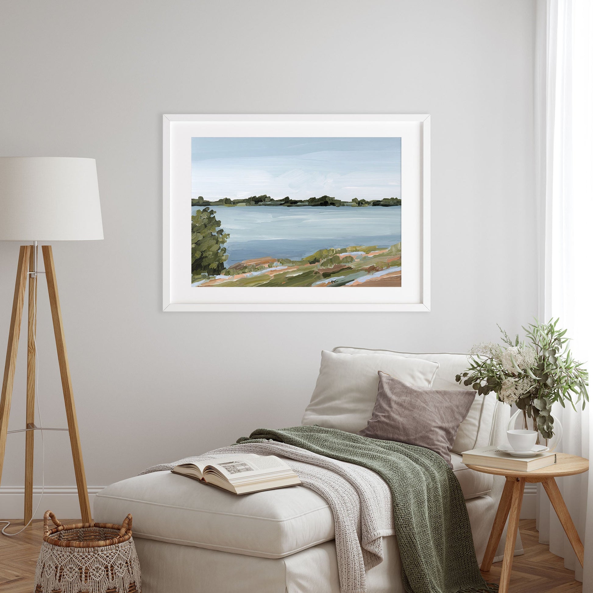 ’Family Lakehouse’ Art Print - Serene Lake - abstract - alpine - Artwork