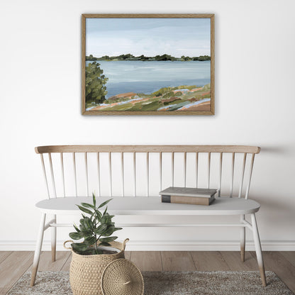 ’Family Lakehouse’ Art Print - Lake Landscape Wall - abstract - alpine - Artwork