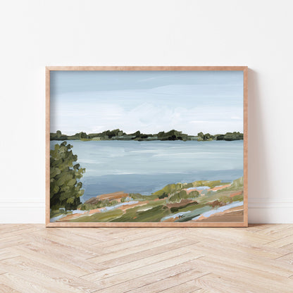 ’Family Lakehouse’ Art Print - Lake Landscape Wall - abstract - alpine - Artwork