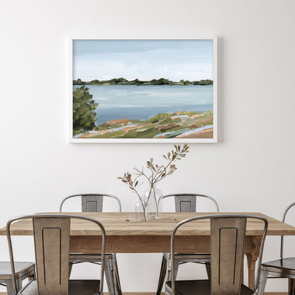 ’Family Lakehouse’ Art Print - Lake Landscape Wall - abstract - alpine - Artwork