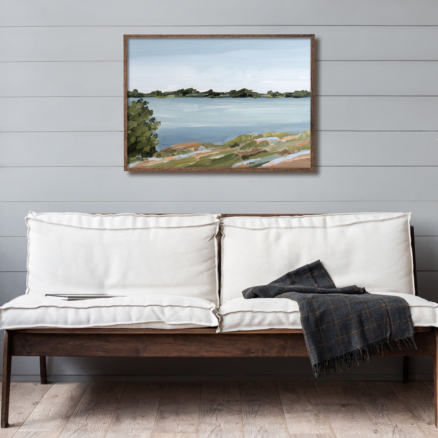 ’Family Lakehouse’ Art Print - Serene Lake - abstract - alpine - Artwork