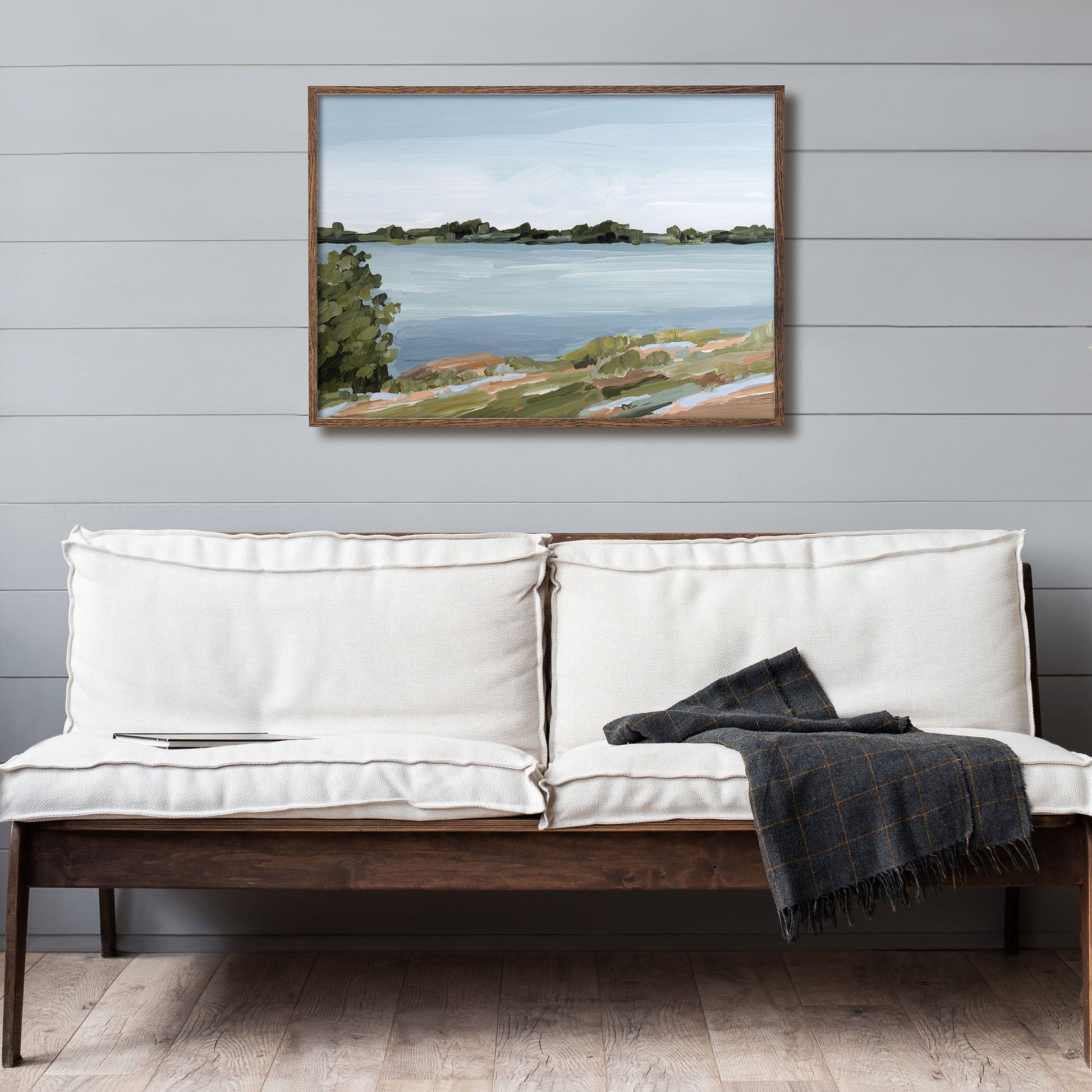 ’Family Lakehouse’ Art Print - Serene Lake - abstract - alpine - Artwork