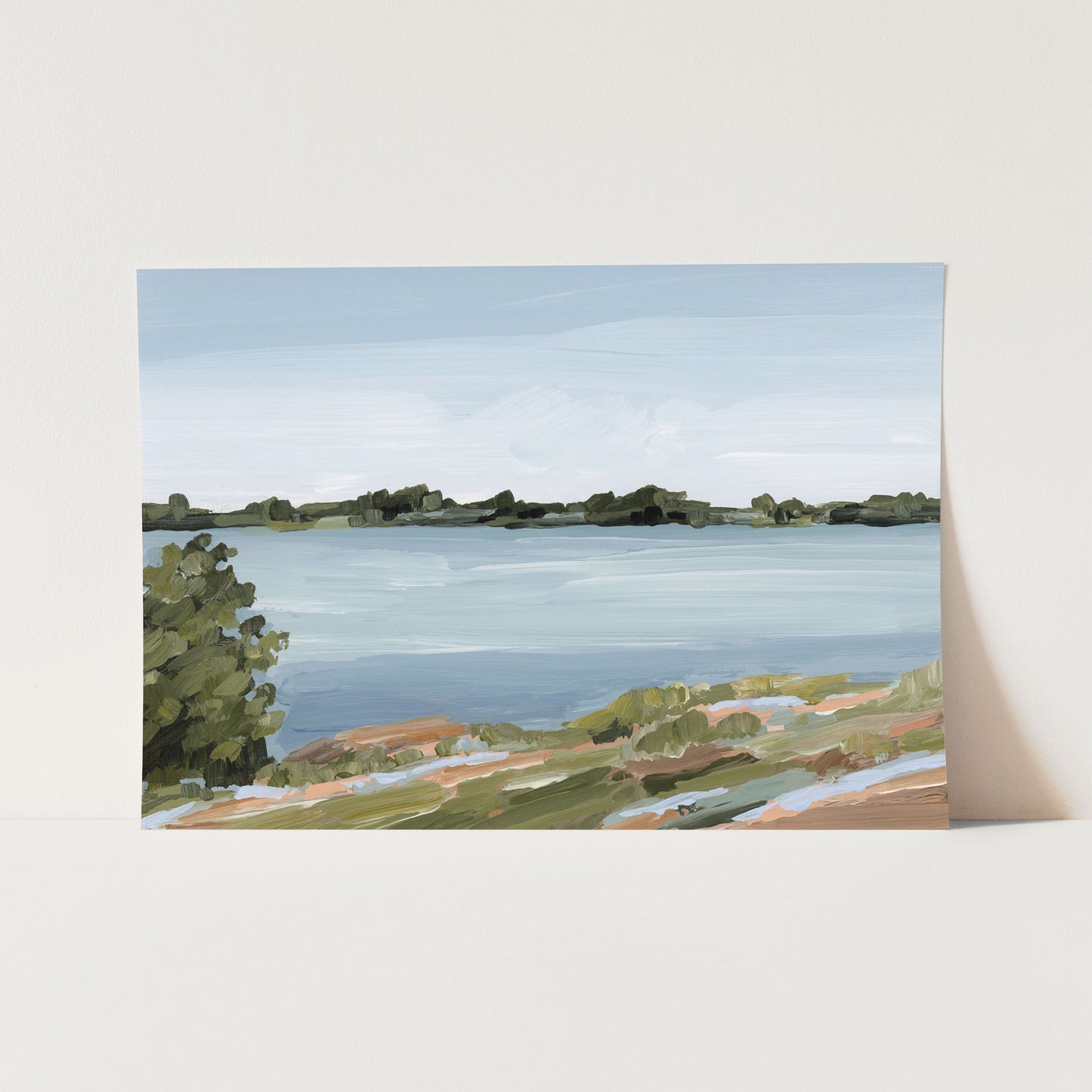 ’Family Lakehouse’ Art Print - Paper / 5x7 in / No Frame - Serene Lake - abstract - alpine - Artwork