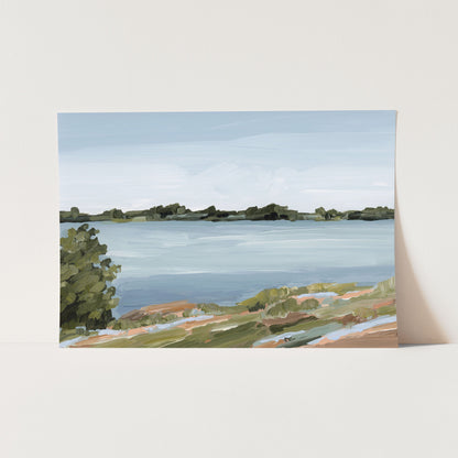 ’Family Lakehouse’ Art Print - Paper / 5x7 in / No Frame - Lake Landscape Wall - abstract - alpine - Artwork