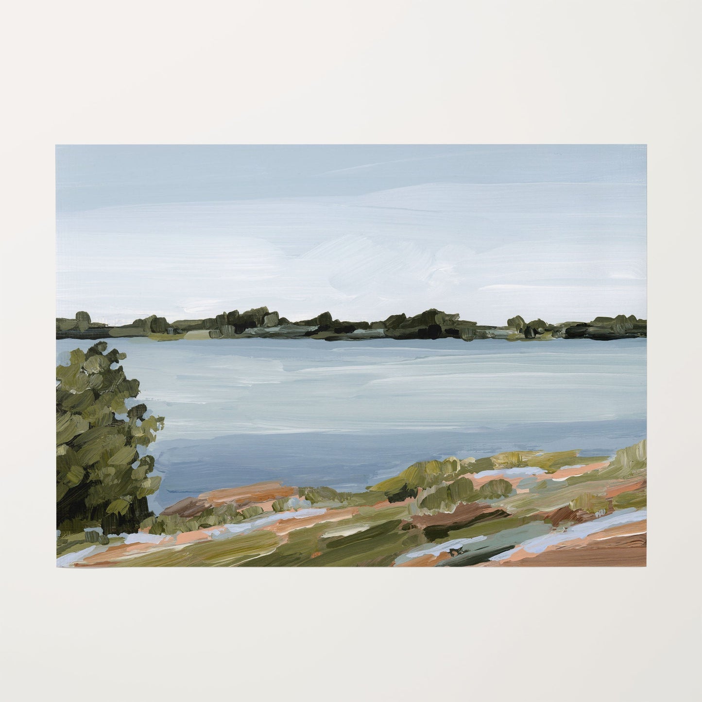 ’Family Lakehouse’ Art Print - Rolled Canvas / 8x10 in / No Frame - Serene Lake - abstract - alpine - Artwork