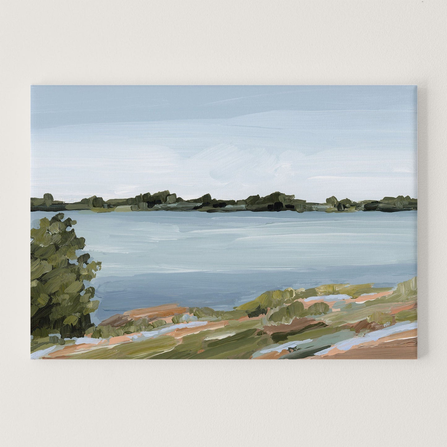 ’Family Lakehouse’ Art Print - Stretched Canvas / 8x10 in / No Frame - Serene Lake - abstract - alpine - Artwork