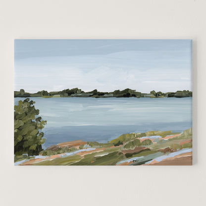 ’Family Lakehouse’ Art Print - Stretched Canvas / 8x10 in / No Frame - Lake Landscape Wall - abstract - alpine - Artwork