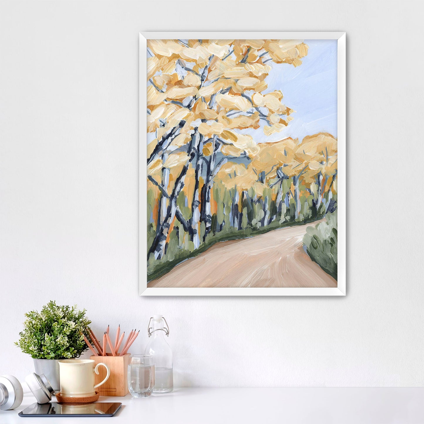 ’Finding Gold’ Art Print - Paper / 5x7 in / White Frame - Aspen Tree Wall - aspen trees - Autumn - Colorado