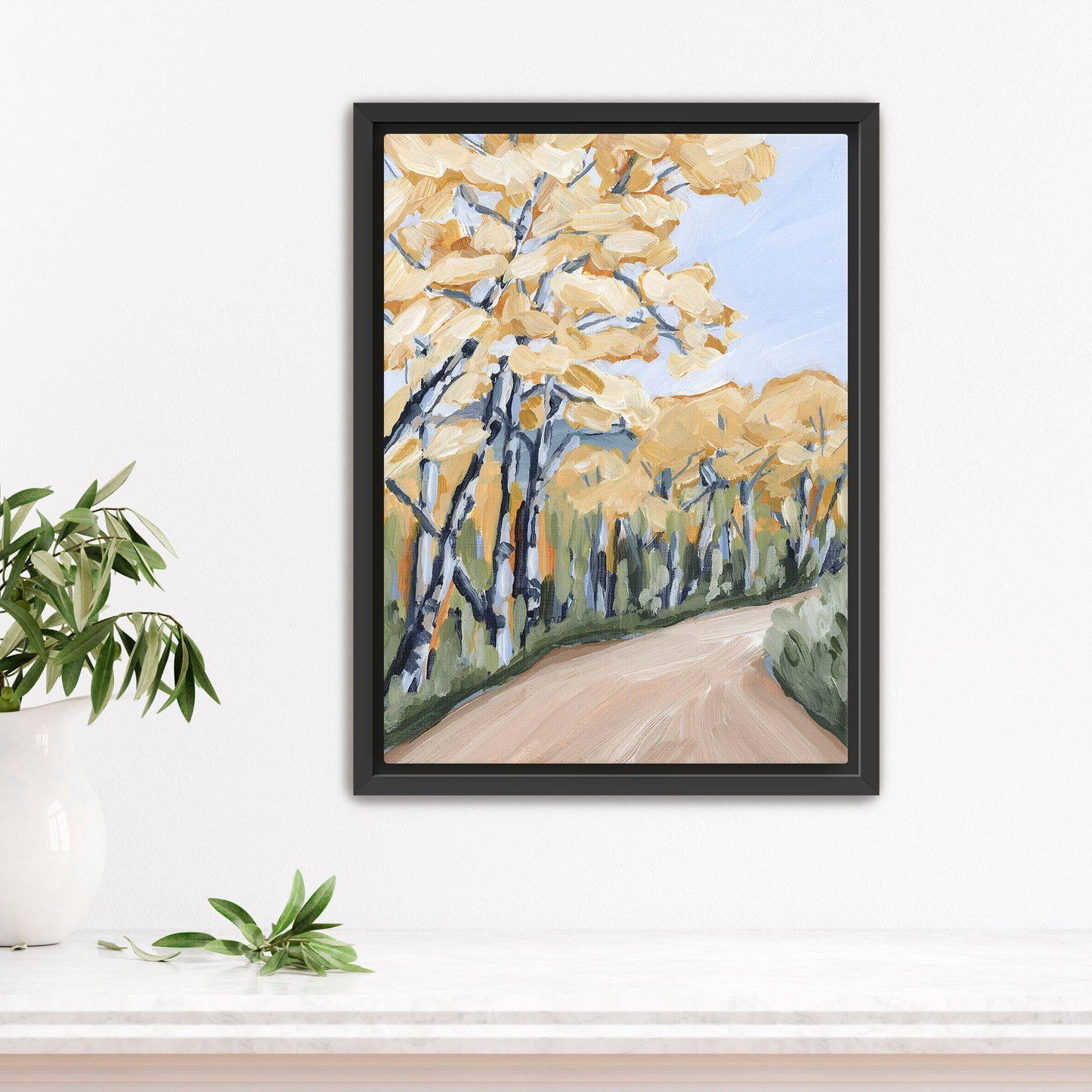 ’Finding Gold’ Art Print - Stretched Canvas / 8x10 in / Black Frame - Aspen Tree Wall - aspen trees - Autumn - Colorado