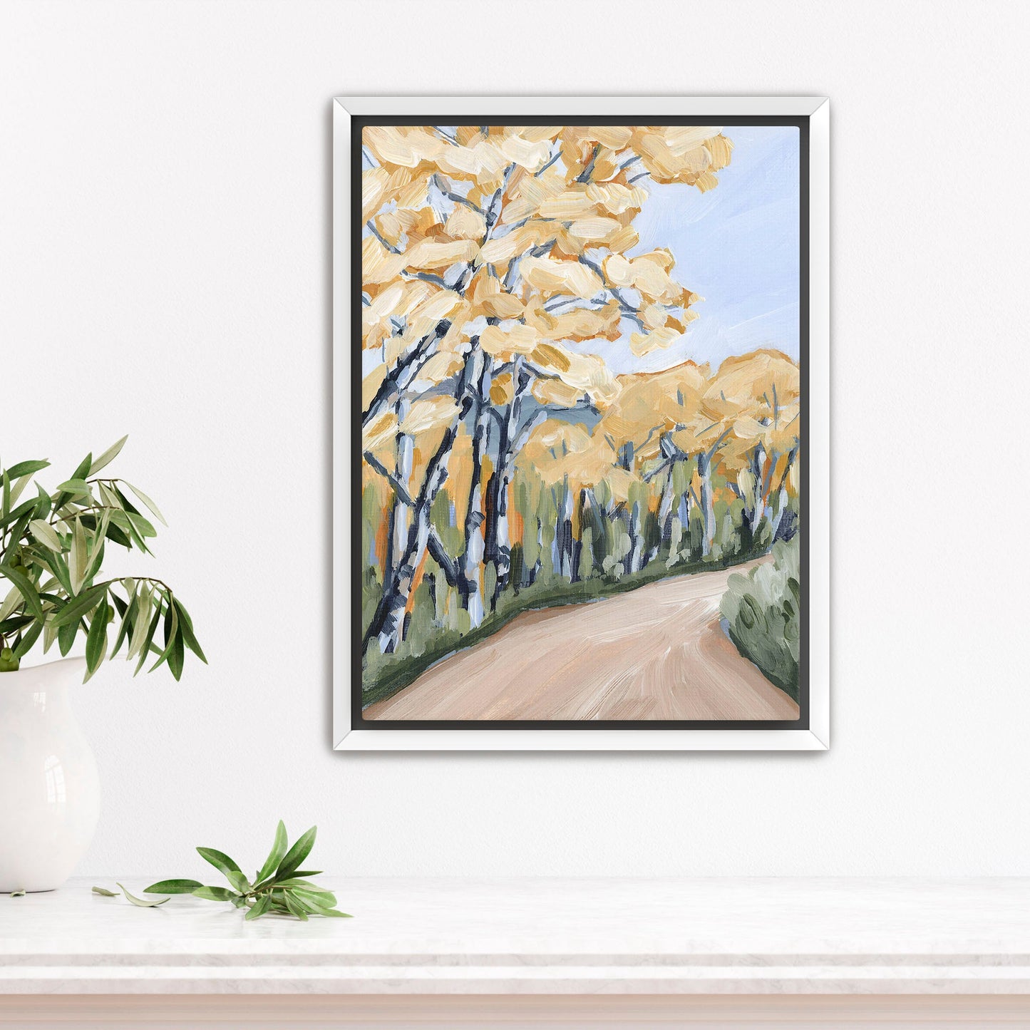 ’Finding Gold’ Art Print - Stretched Canvas / 8x10 in / White Frame - Aspen Tree Wall - aspen trees - Autumn - Colorado