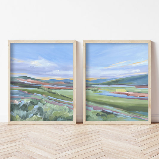 ’Finding Home’ Diptych Art Print || Set of 2 - abstract - Artwork - Colorado