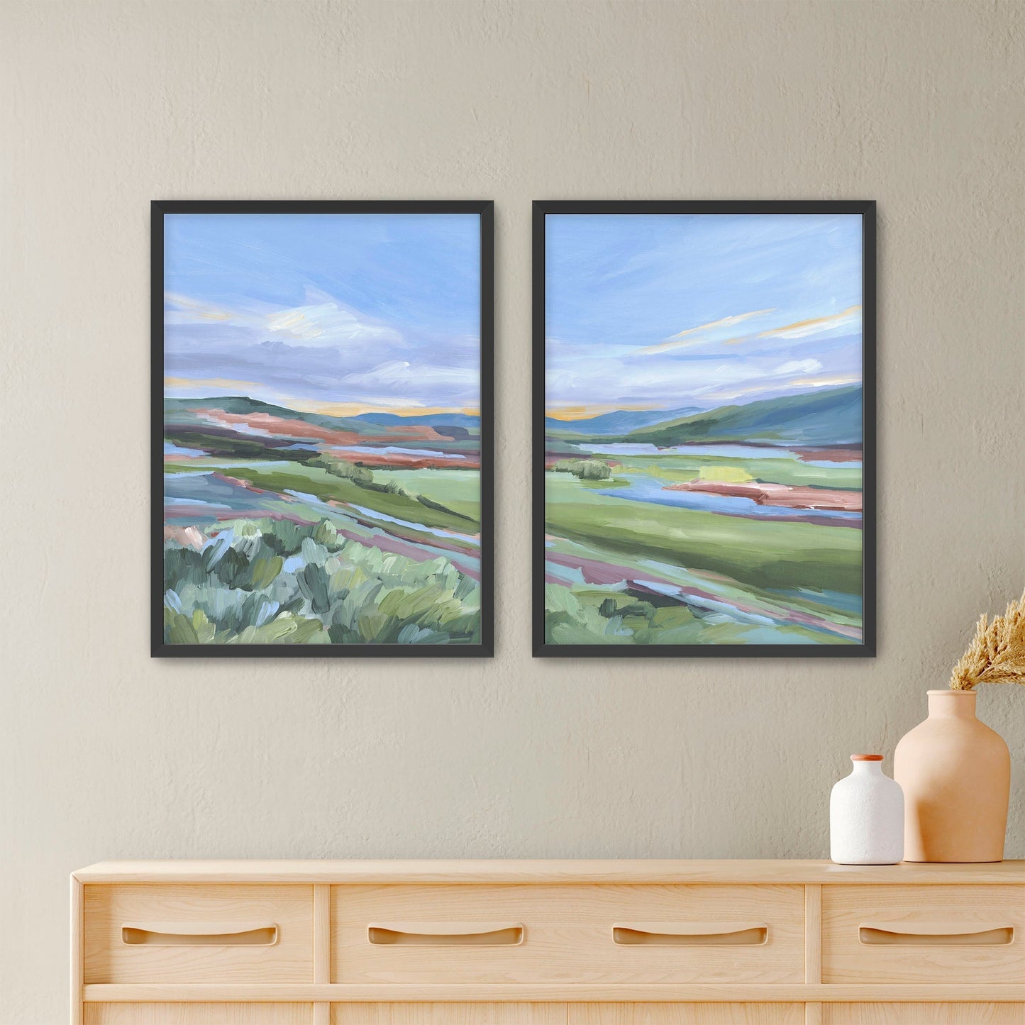 ’Finding Home’ Diptych Art Print || Set of 2 - Paper / 5x7 in / Black Frame - abstract - Artwork - Colorado