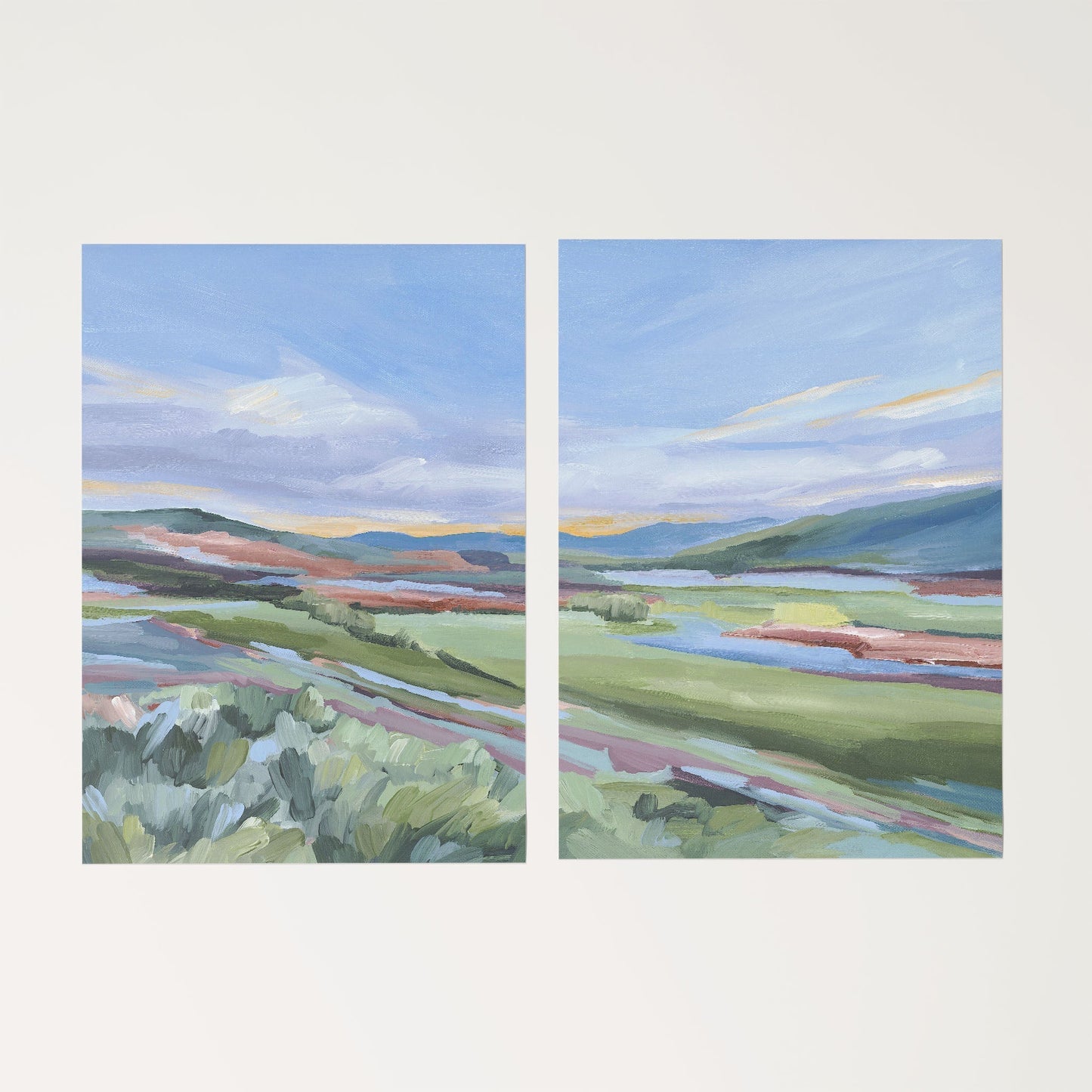 ’Finding Home’ Diptych Art Print || Set of 2 - Rolled Canvas / 8x10 in / No Frame - abstract - Artwork - Colorado