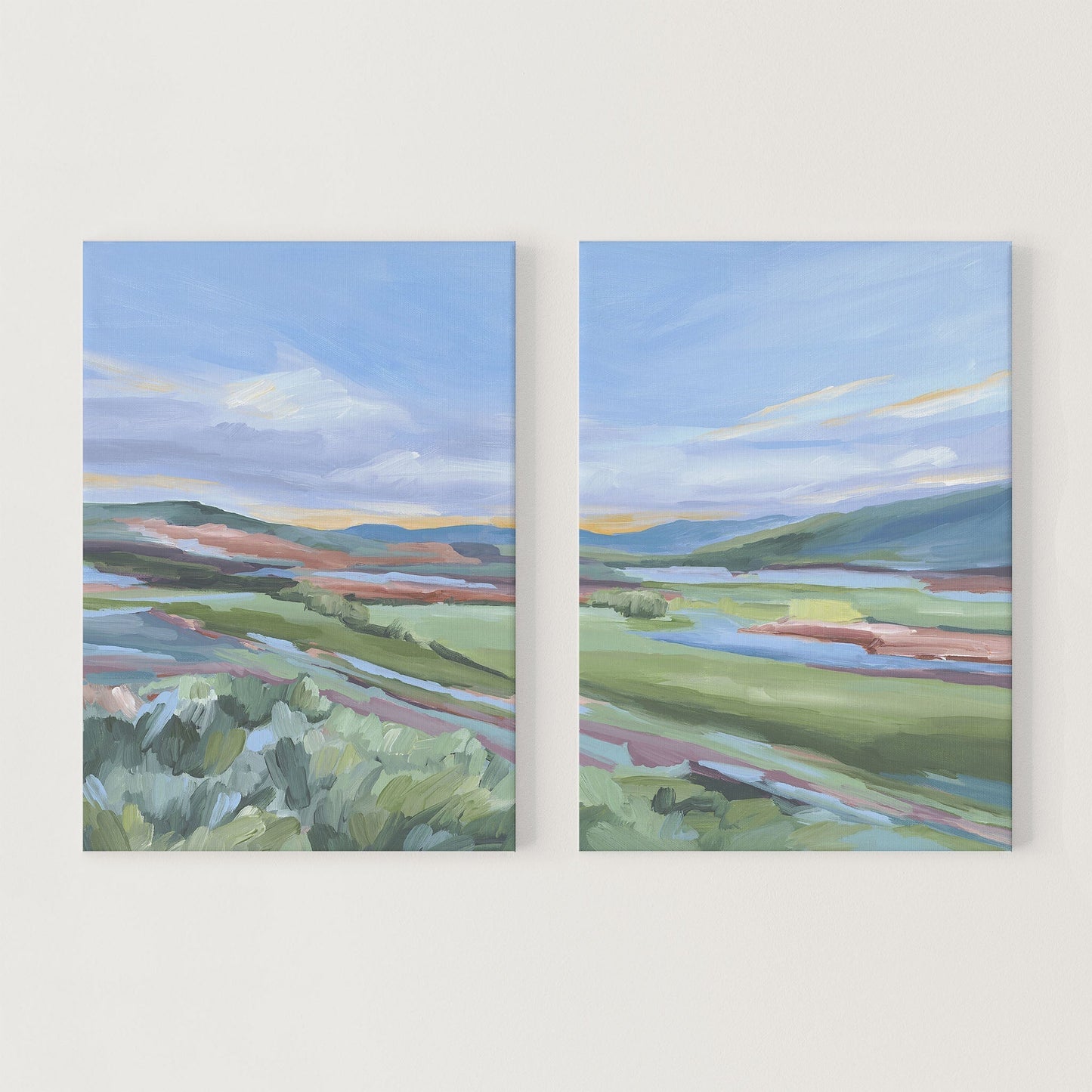 ’Finding Home’ Diptych Art Print || Set of 2 - Stretched Canvas / 8x10 in / No Frame - abstract - Artwork - Colorado