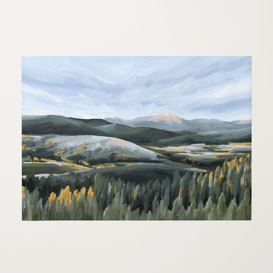 ’First Fall’ 19.75x29.5 Paper Art Print || Final Sale - Colorado Landscape Wall - ’Winter Park’ - abstract - Artwork