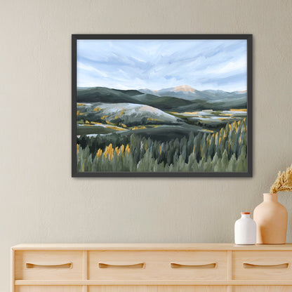 ’First Fall’ Art Print - Paper / 5x7 in / Black Frame - Colorado Landscape Wall - ’Winter Park’ - abstract