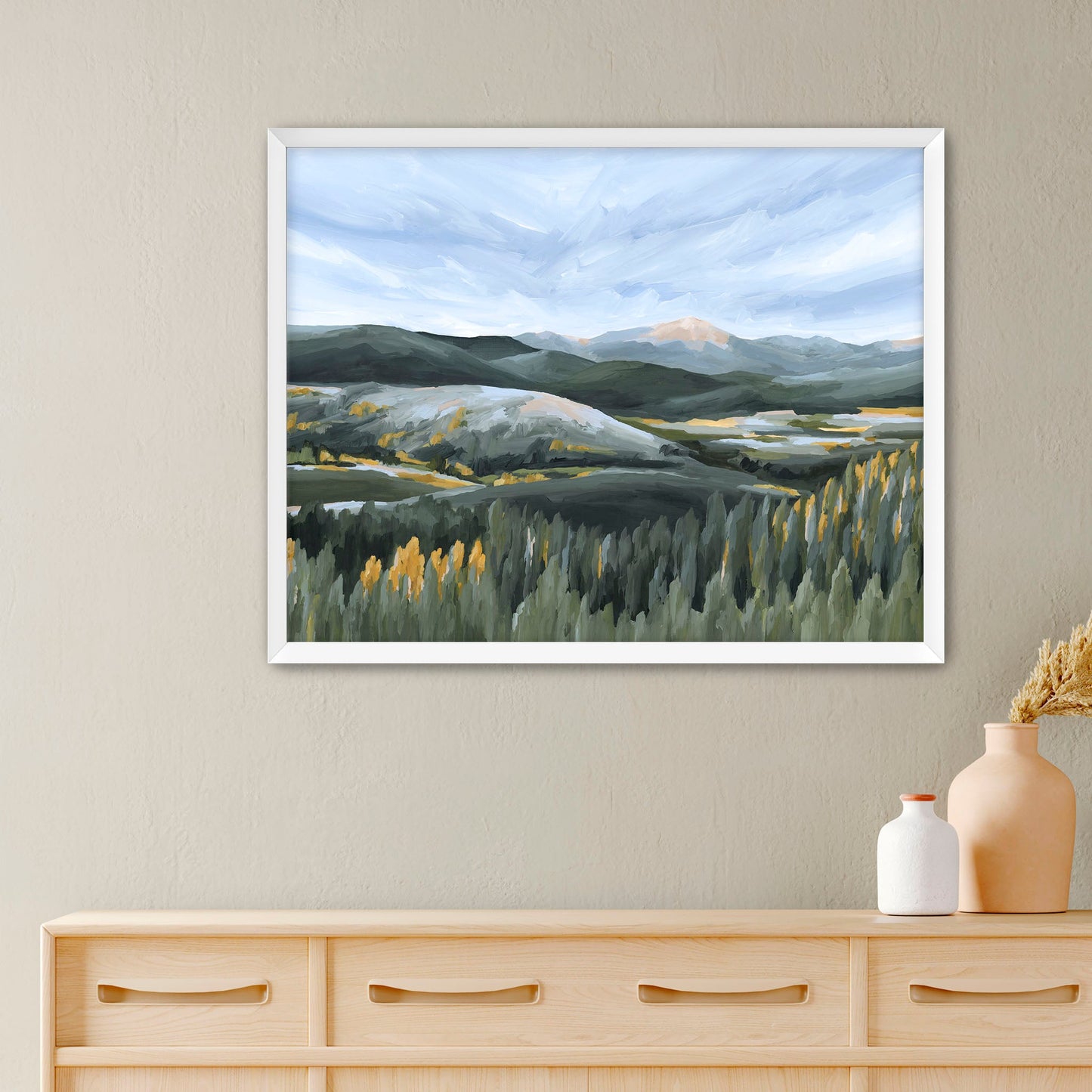 ’First Fall’ Art Print - Paper / 5x7 in / White Frame - Colorado Landscape Wall - ’Winter Park’ - abstract