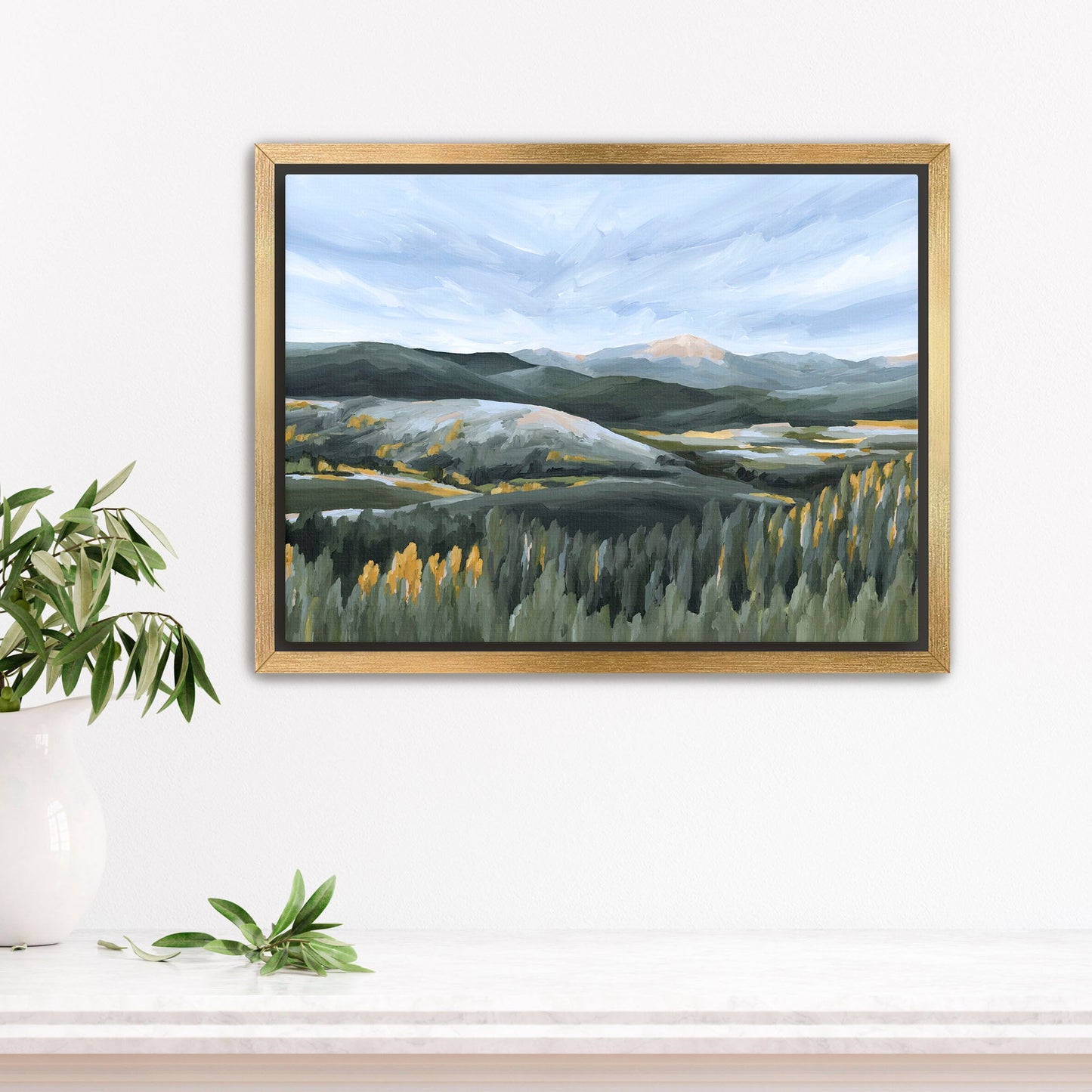 ’First Fall’ Art Print - Stretched Canvas / 8x10 in / Gold Frame - Colorado Landscape Wall - ’Winter Park’