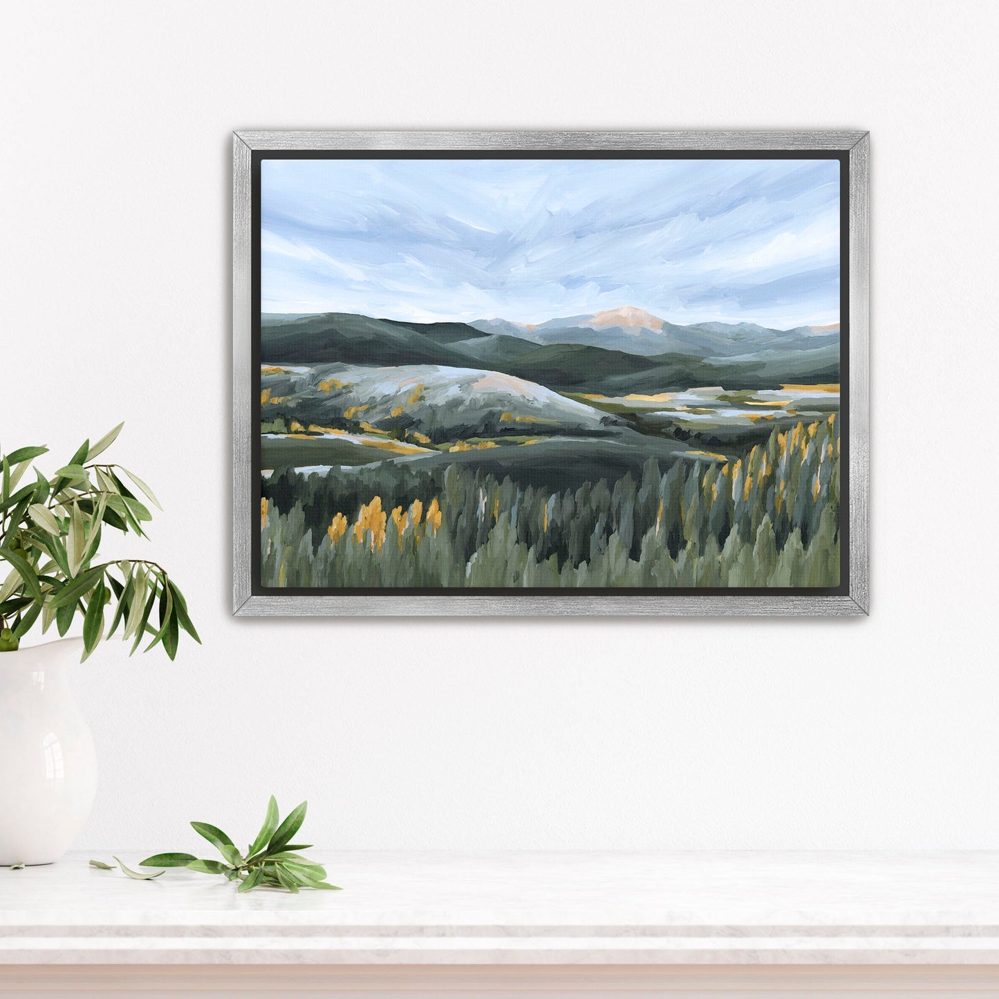 ’First Fall’ Art Print - Stretched Canvas / 8x10 in / Silver Frame - Colorado Landscape Wall - ’Winter Park’