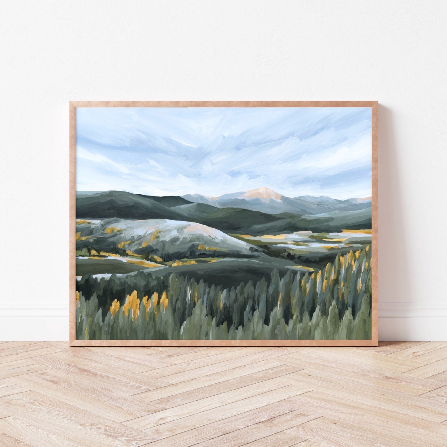 first fall colorado autumn landscape painting art print