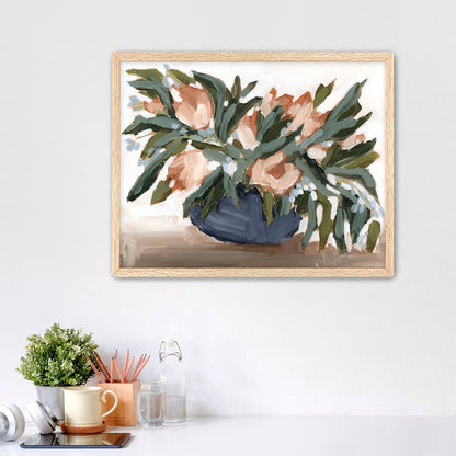 ’Flowers for the Table I’ Art Print - Paper / 5x7 in / Oak Frame - Floral Still Life Wall - abstract - botanical