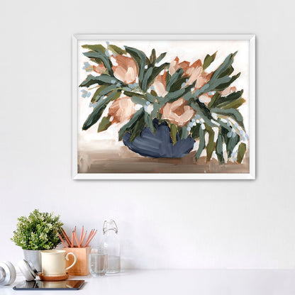 ’Flowers for the Table I’ Art Print - Paper / 5x7 in / White Frame - Floral Still Life Wall - abstract - botanical