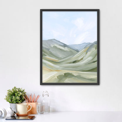 ’Foothills’ Art Print - Paper / 5x7 in / Black Frame - Abstract Mountain Landscape - abstract - Artwork - Colorado