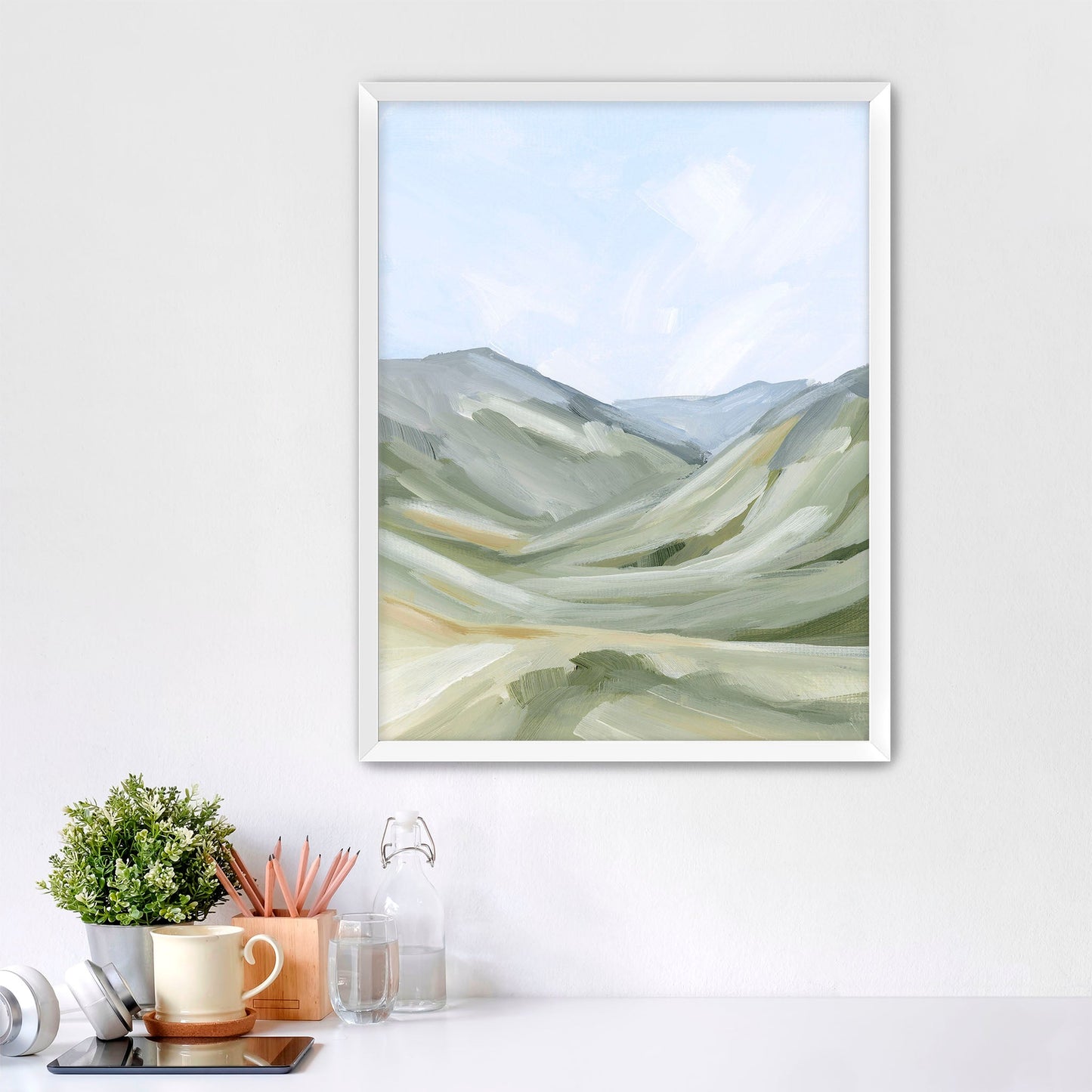 ’Foothills’ Art Print - Paper / 5x7 in / White Frame - Abstract Mountain Landscape - abstract - Artwork - Colorado