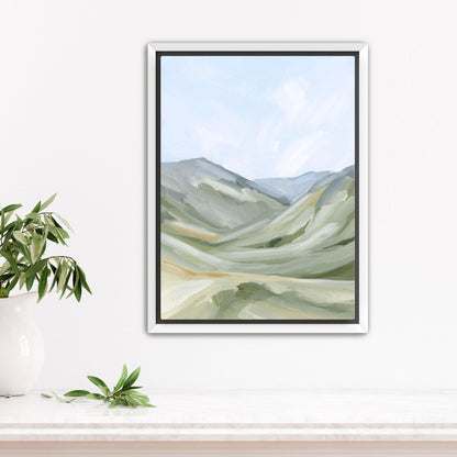 ’Foothills’ Art Print - Stretched Canvas / 8x10 in / White Frame - Abstract Mountain Landscape - abstract - Artwork