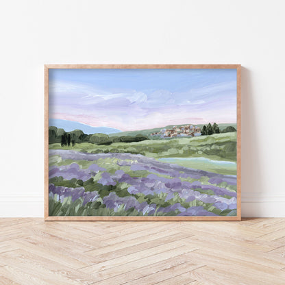 ’French Lavender’ Art Print - France Landscape Wall - Artwork - Europe - european - field