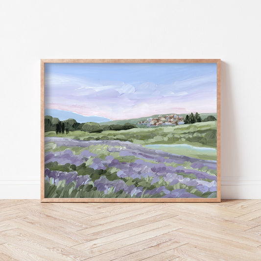 ’French Lavender’ Art Print - France Landscape Wall - Artwork - Europe - european - field