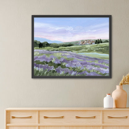 ’French Lavender’ Art Print - Paper / 5x7 in / Black Frame - France Landscape Wall - Artwork - Europe - european - field