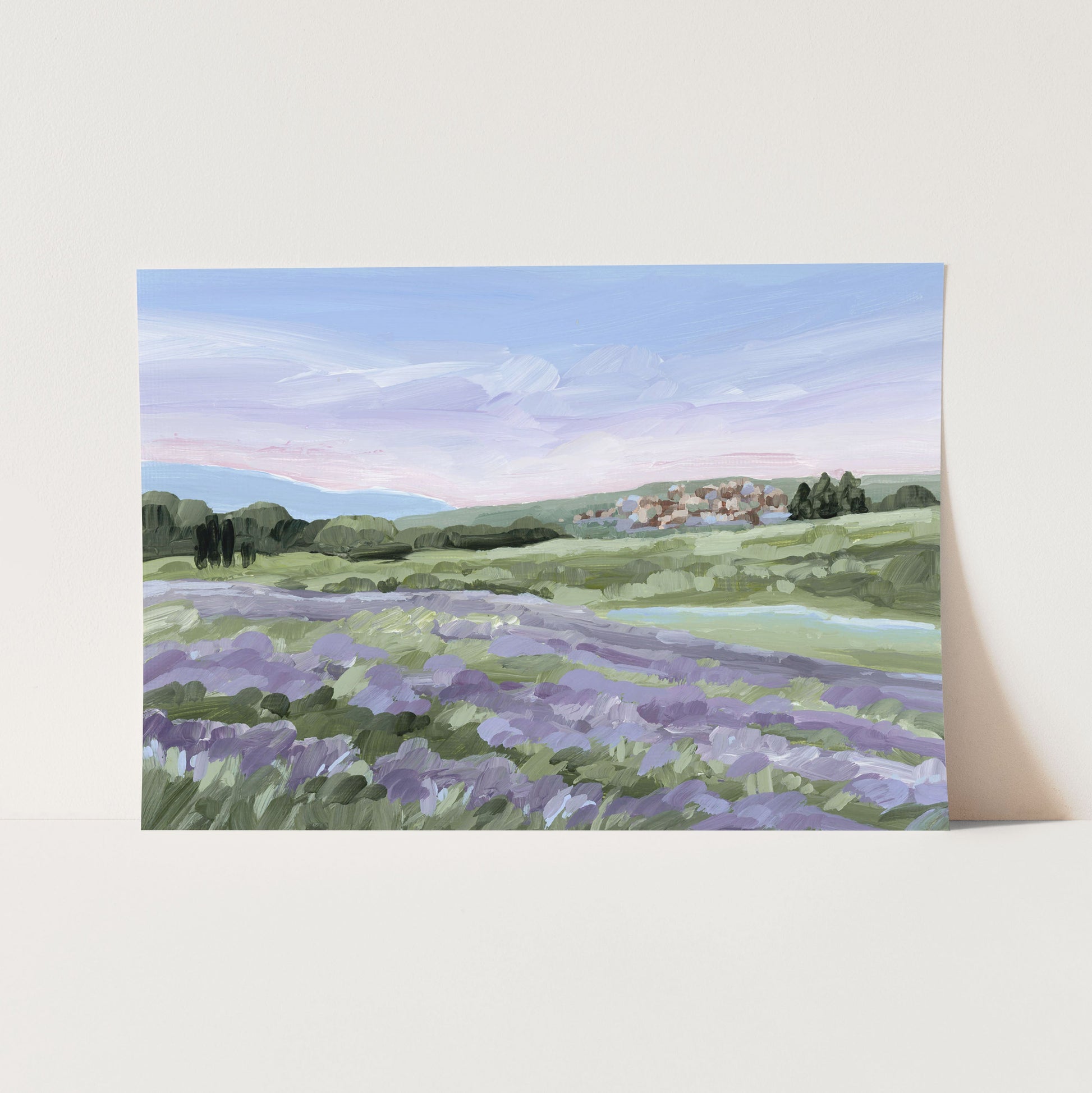 ’French Lavender’ Art Print - Paper / 5x7 in / No Frame - France Landscape Wall - Artwork - Europe - european - field