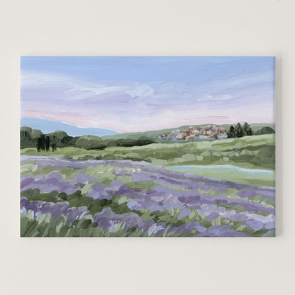 ’French Lavender’ Art Print - Stretched Canvas / 8x10 in / No Frame - France Landscape Wall - Artwork - Europe