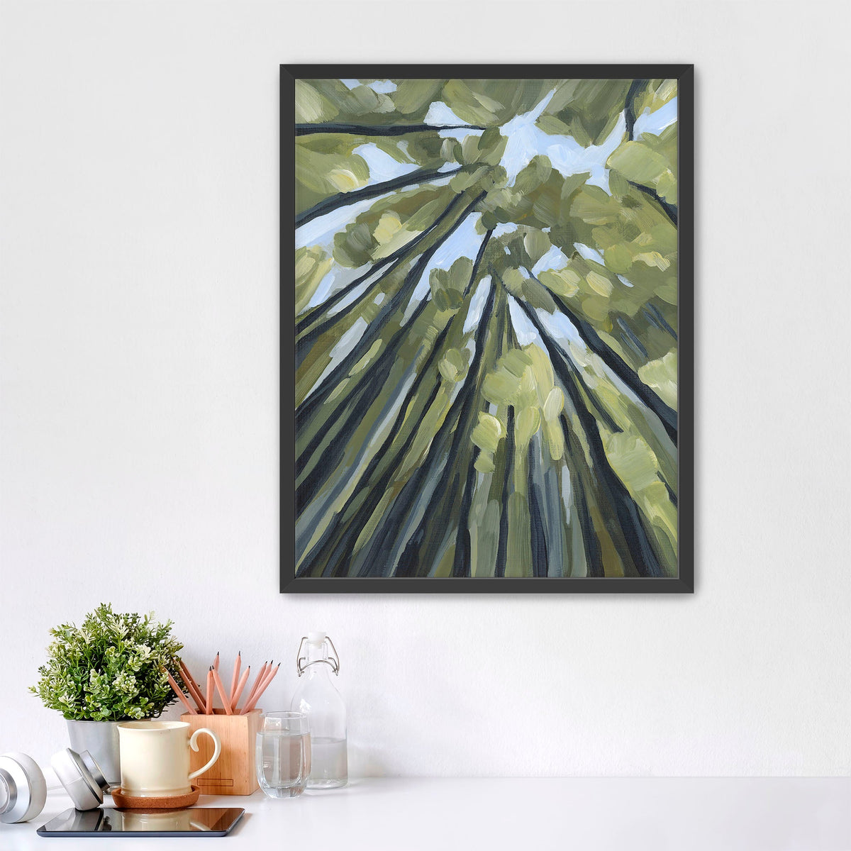 ’From the Forest Floor’ Art Print - Paper / 5x7 in / Black Frame - Abstract Tree Wall - abstract - Artwork - Painting