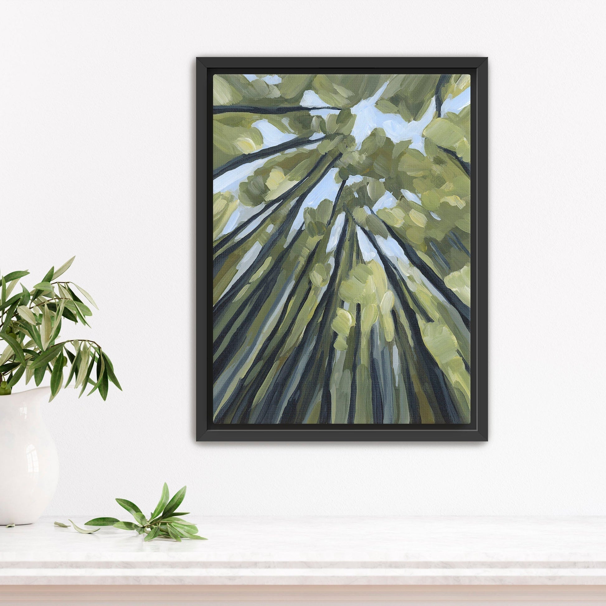 ’From the Forest Floor’ Art Print - Stretched Canvas / 8x10 in / Black Frame - Abstract Tree Wall - abstract - Artwork