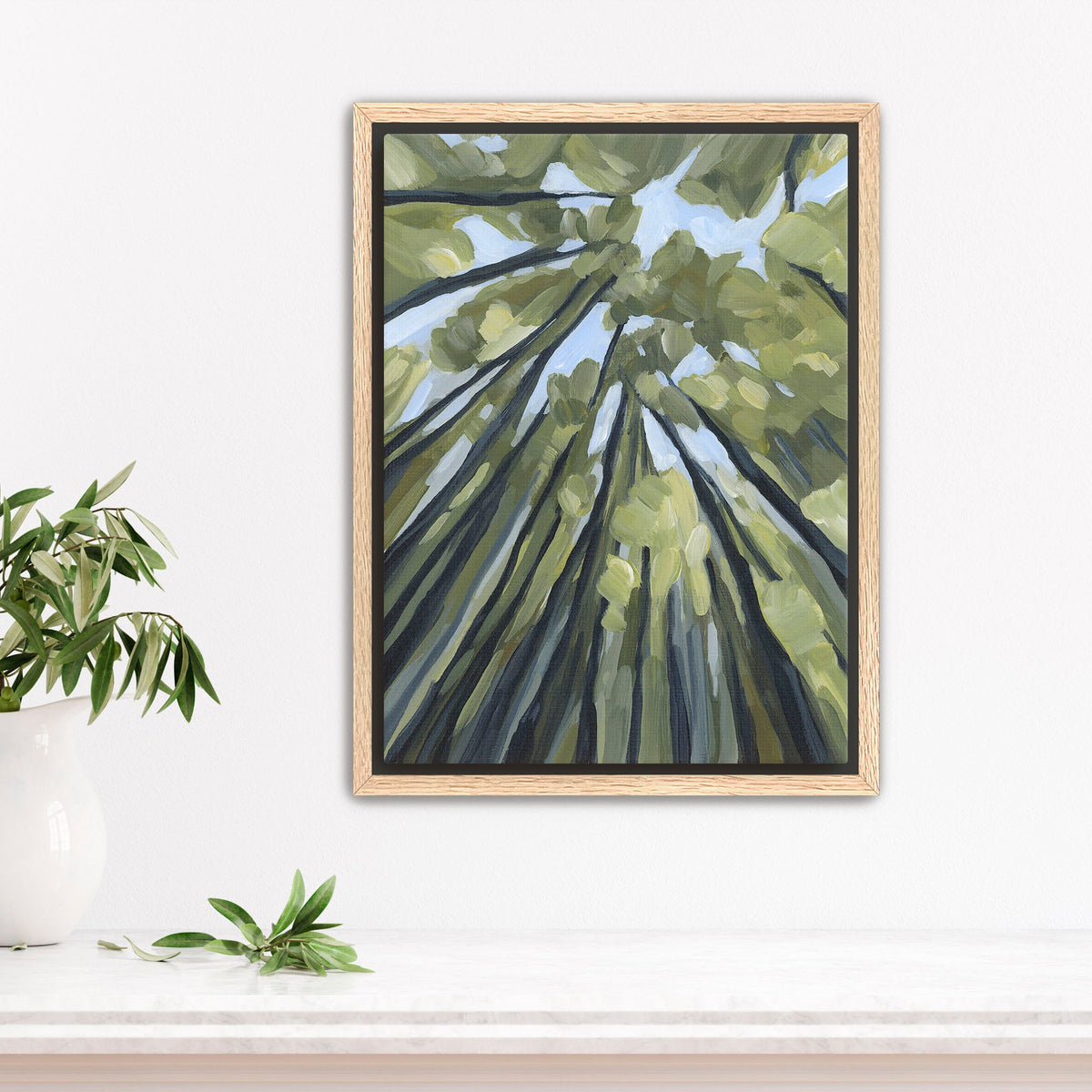 ’From the Forest Floor’ Art Print - Stretched Canvas / 8x10 in / Oak Frame - Abstract Tree Wall - abstract - Artwork