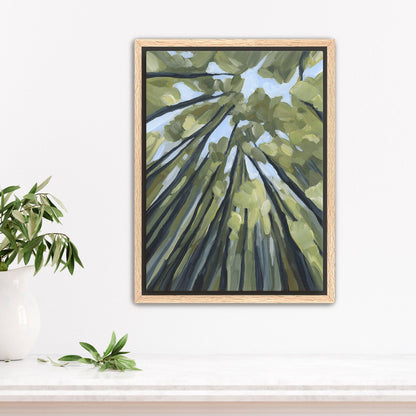 ’From the Forest Floor’ Art Print - Stretched Canvas / 8x10 in / Oak Frame - Abstract Tree Wall - abstract