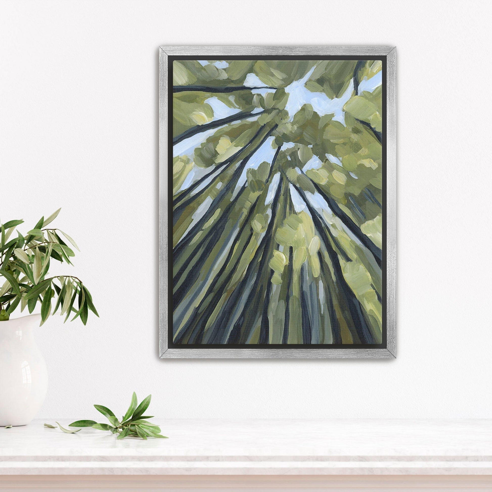 ’From the Forest Floor’ Art Print - Stretched Canvas / 8x10 in / Silver Frame - Abstract Tree Wall - abstract - Artwork