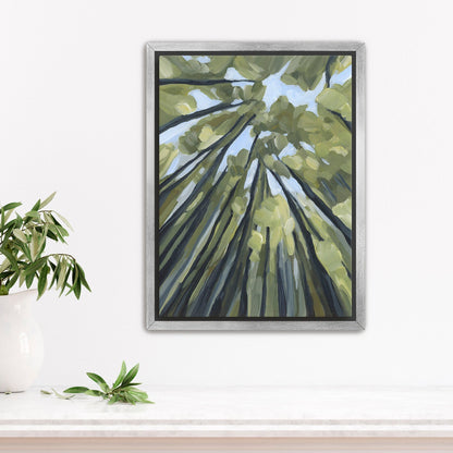 ’From the Forest Floor’ Art Print - Stretched Canvas / 8x10 in / Silver Frame - Abstract Tree Wall - abstract - Artwork