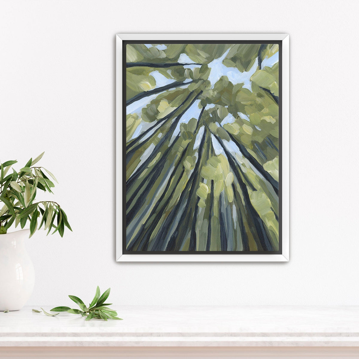 ’From the Forest Floor’ Art Print - Stretched Canvas / 8x10 in / White Frame - Abstract Tree Wall - abstract - Artwork
