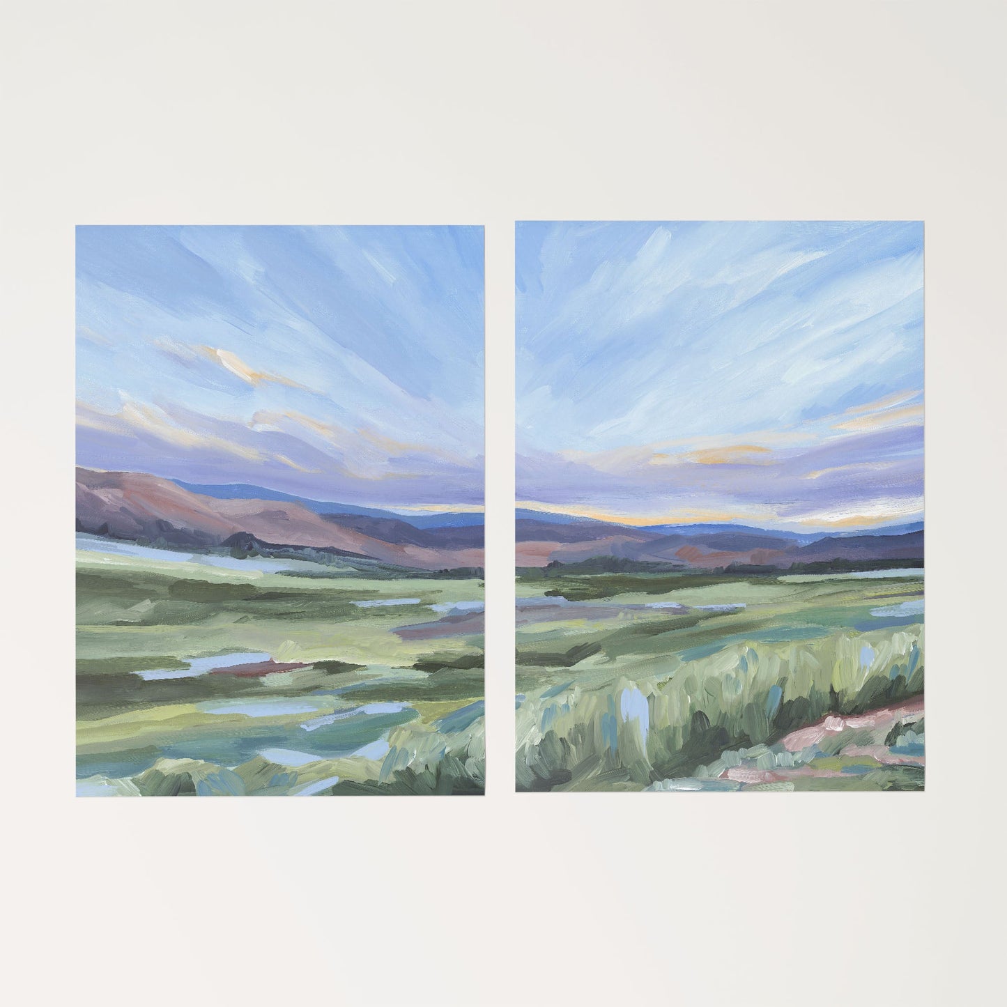 ’Front Range’ Diptych Art Print || Set of 2 - Rolled Canvas / 8x10 in / No Frame - abstract - Artwork - Colorado