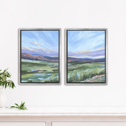 ’Front Range’ Diptych Art Print || Set of 2 - Stretched Canvas / 8x10 in / Silver Frame - abstract - Artwork