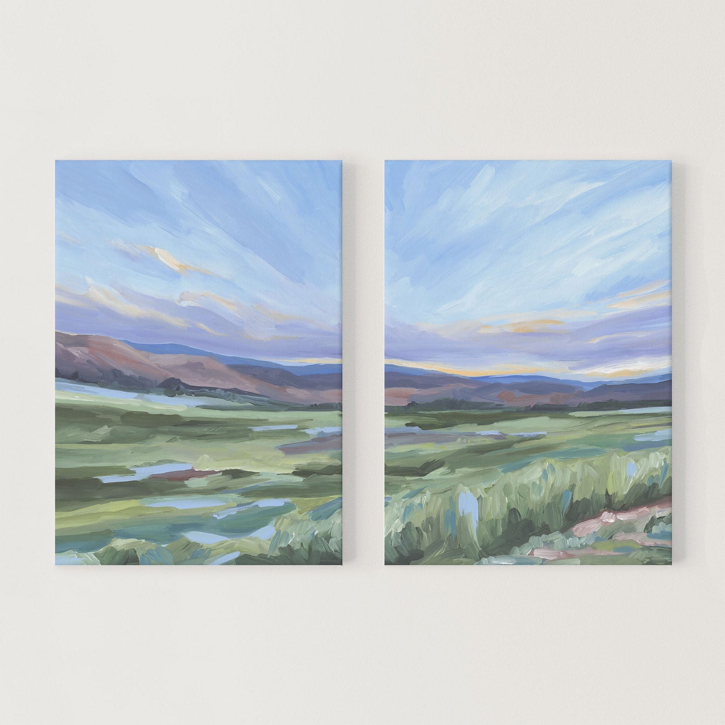 ’Front Range’ Diptych Art Print || Set of 2 - Stretched Canvas / 8x10 in / No Frame - abstract - Artwork - Colorado